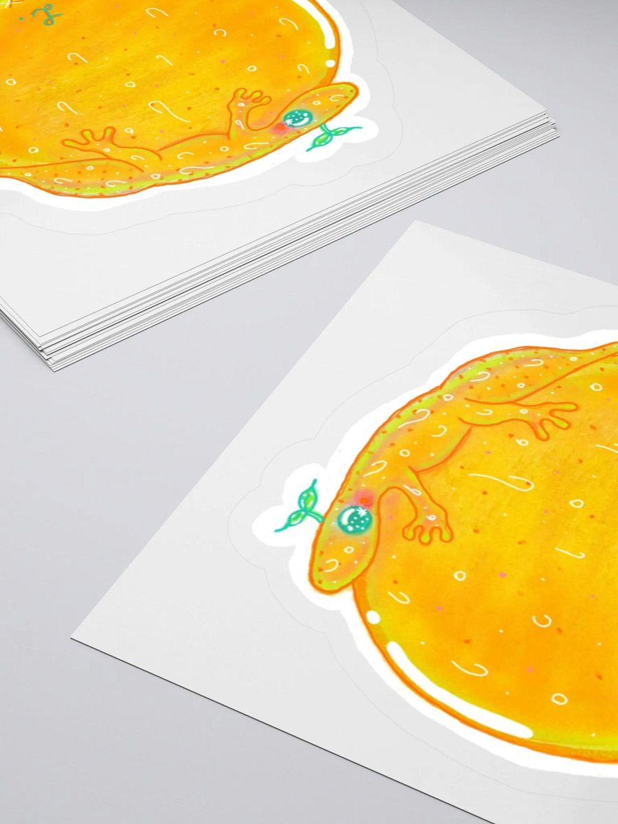 Whimsical Orange Gecko Kiss Cut Stickers product image (7)