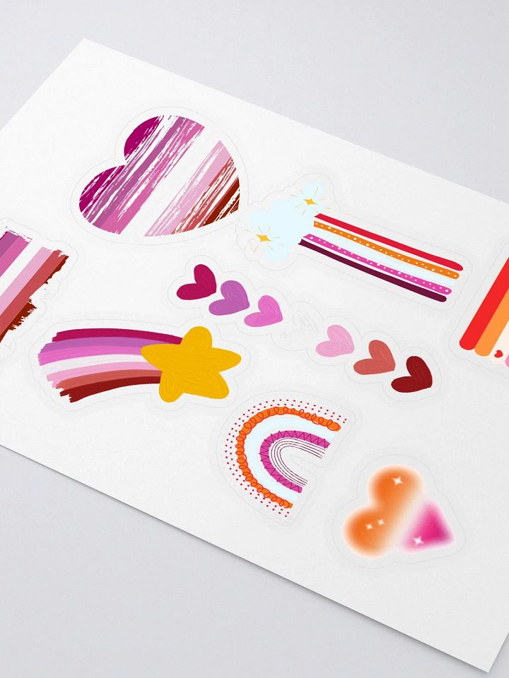 Lesbian Colors LGBTQ+ Full Sticker Sheet product image (2)