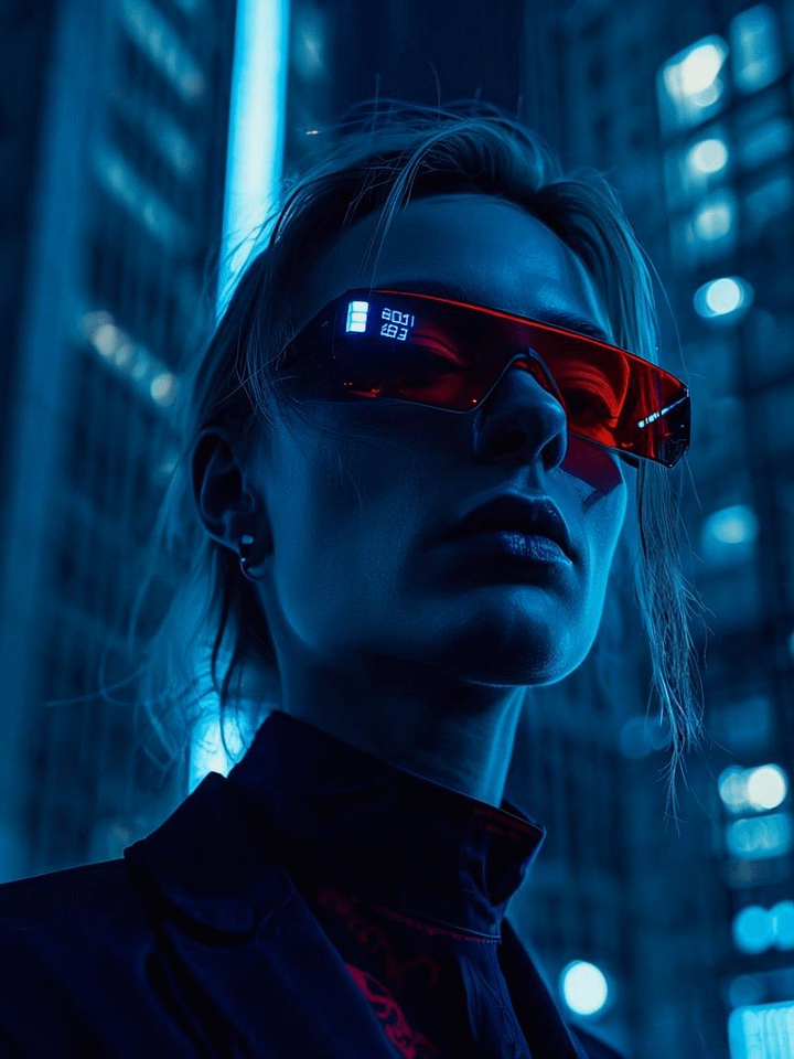 Cyberpunk Visionary Red Sunglasses Poster product image (1)
