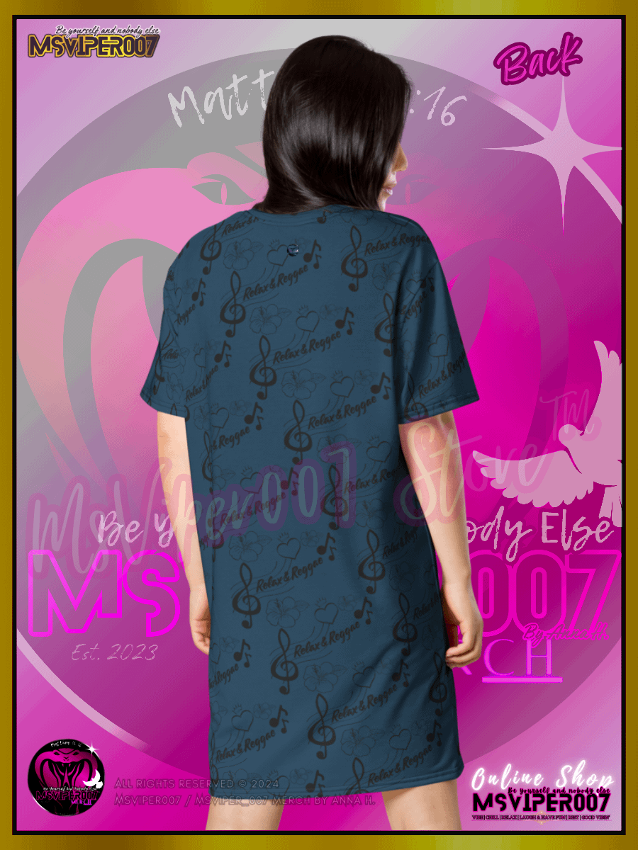 T-SHIRT DRESS - MSVIPER007'S "Relax & Reggae™ " (Deep Oasis/Tropics | V3 ) T-SHIRT DRESS BY ANNA H. product image (5)
