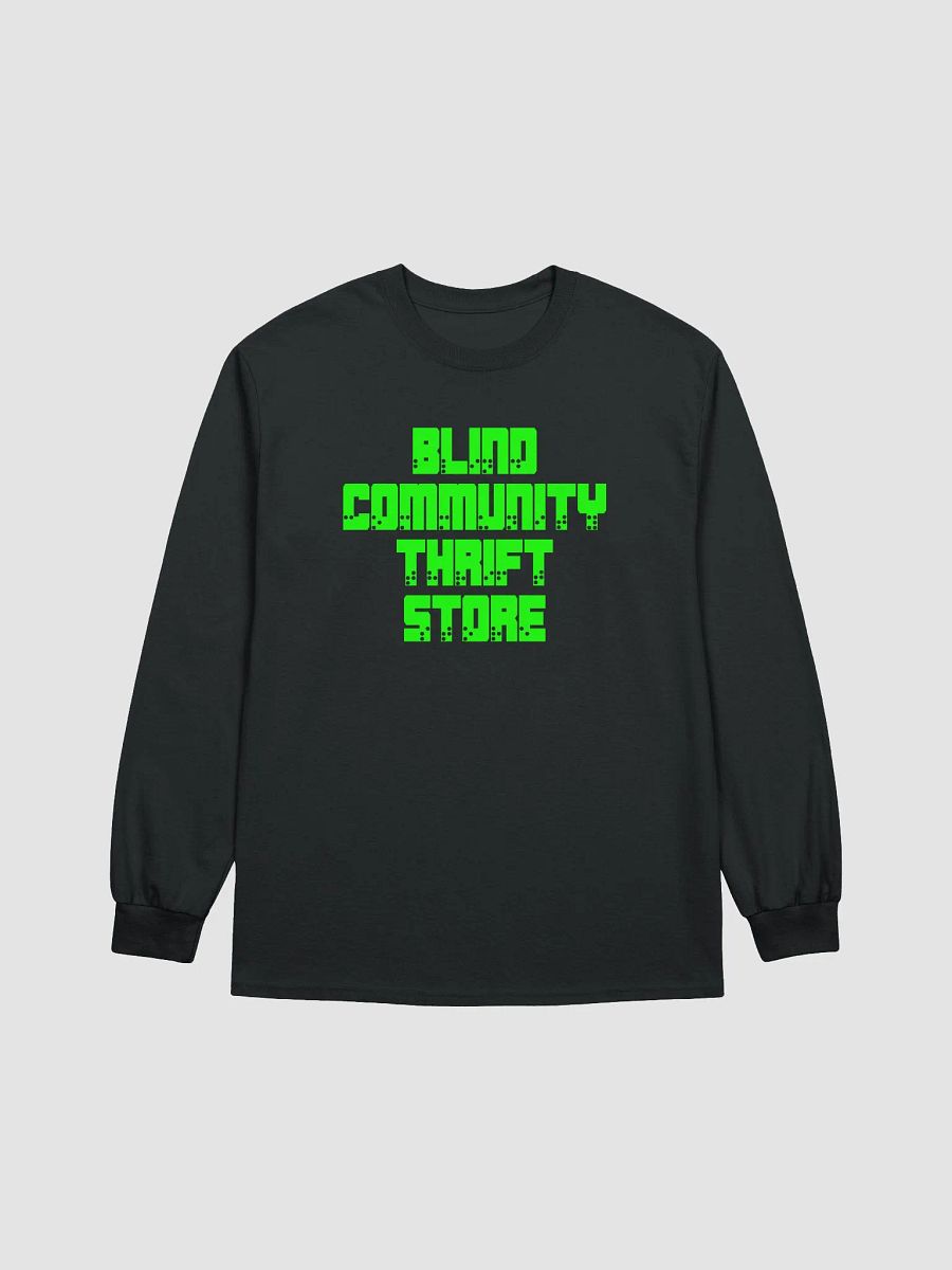 Blind Community Thrift Store Long Sleeve T New Green Braille Logo product image (3)