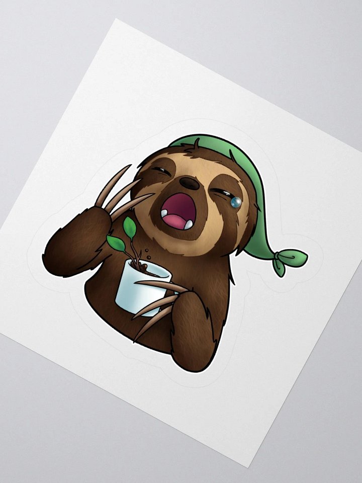 Yawning Sloth Kiss-Cut Sticker product image (3)