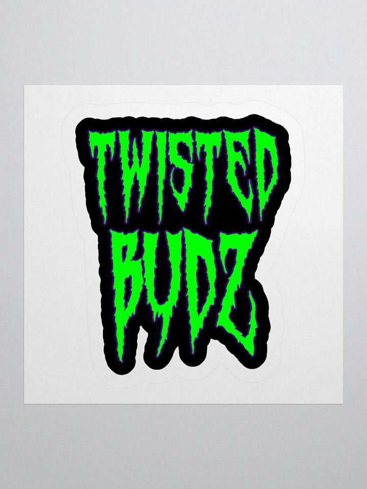 Twisted Budz Horror Stoner Sticker, Creepy Cannabis Lover Accessory, Green Ganja Goth Gift product image (1)