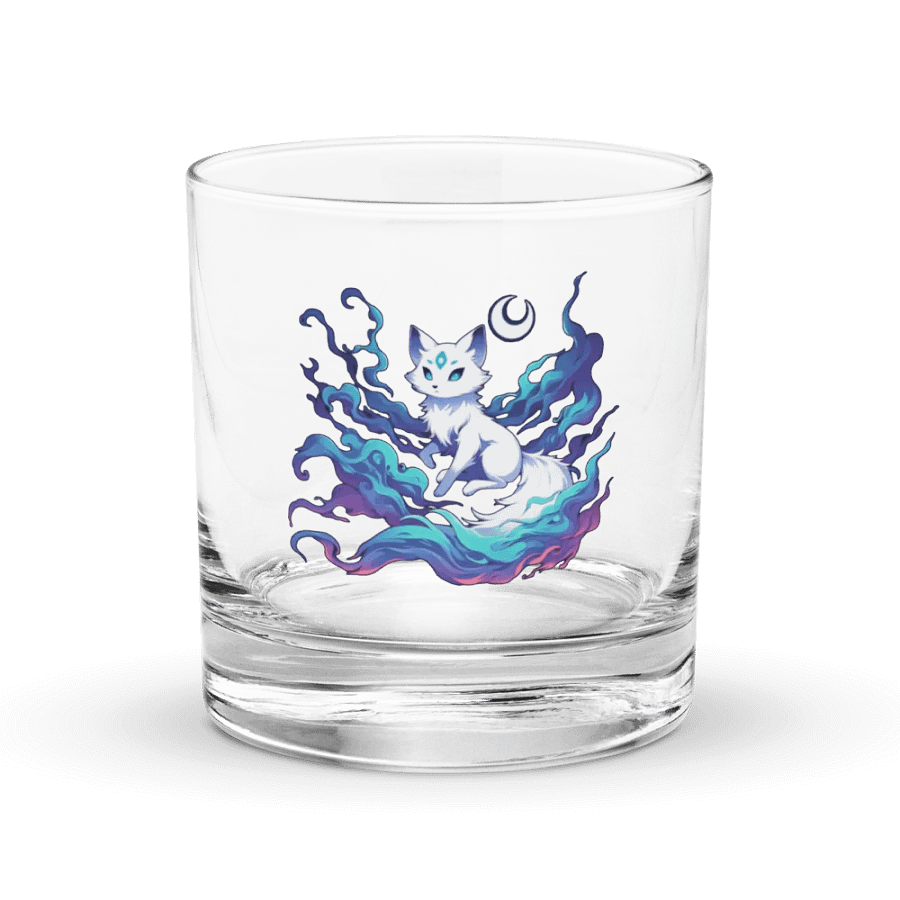 Mystical Moon Fox Rocks Glass product image (1)