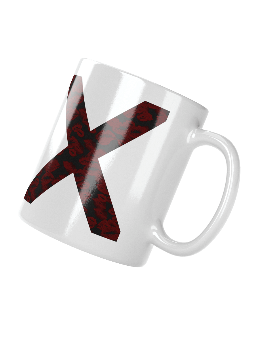 Black X Subtle Red Lipstick Kisses | Glossy White Mug product image (4)