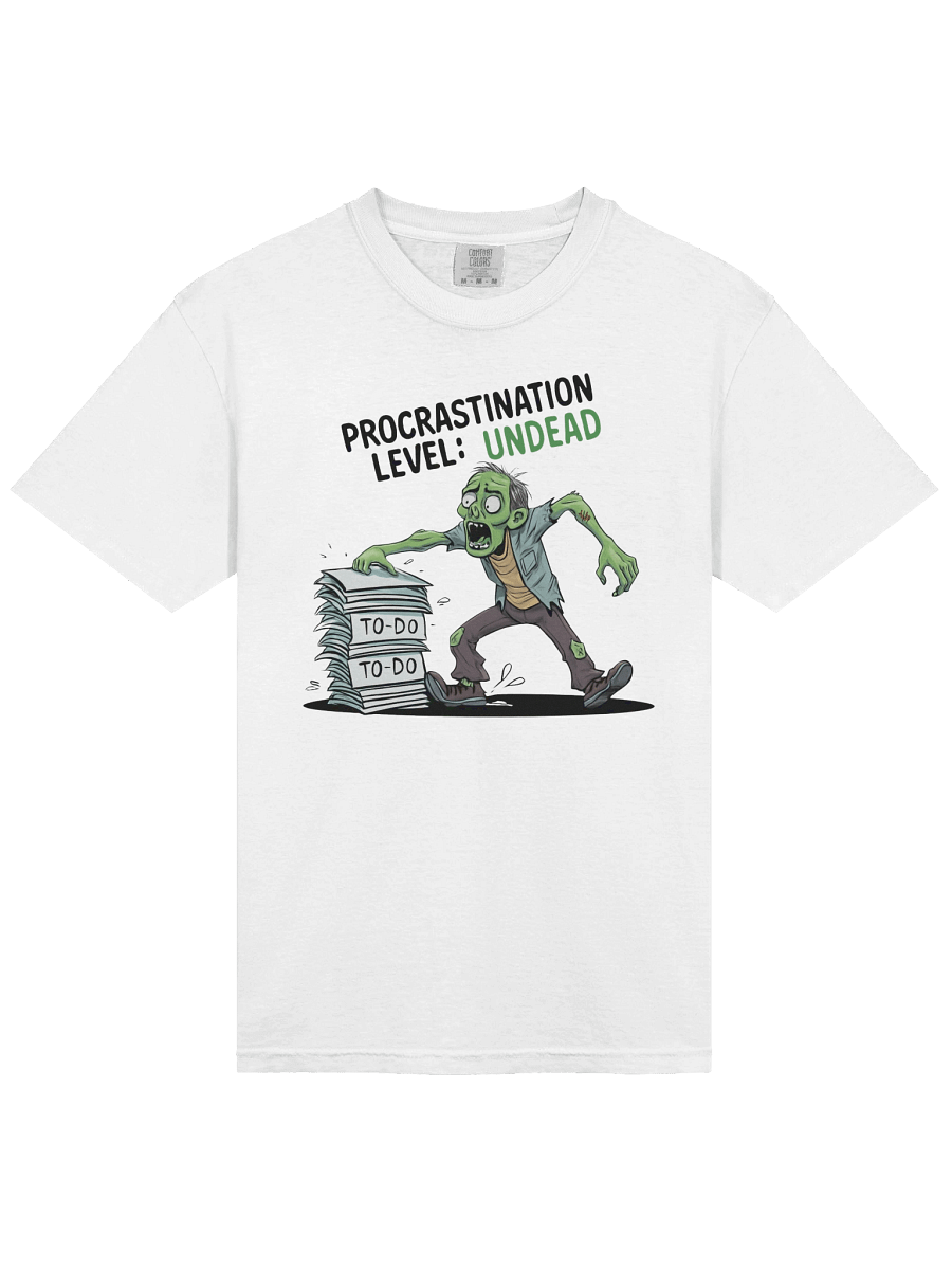 Men's Halloween Procrastination Level: Undead Zombie T-Shirt – Funny To-Do List Graphic Tee for Chronic Procrastinators product image (2)