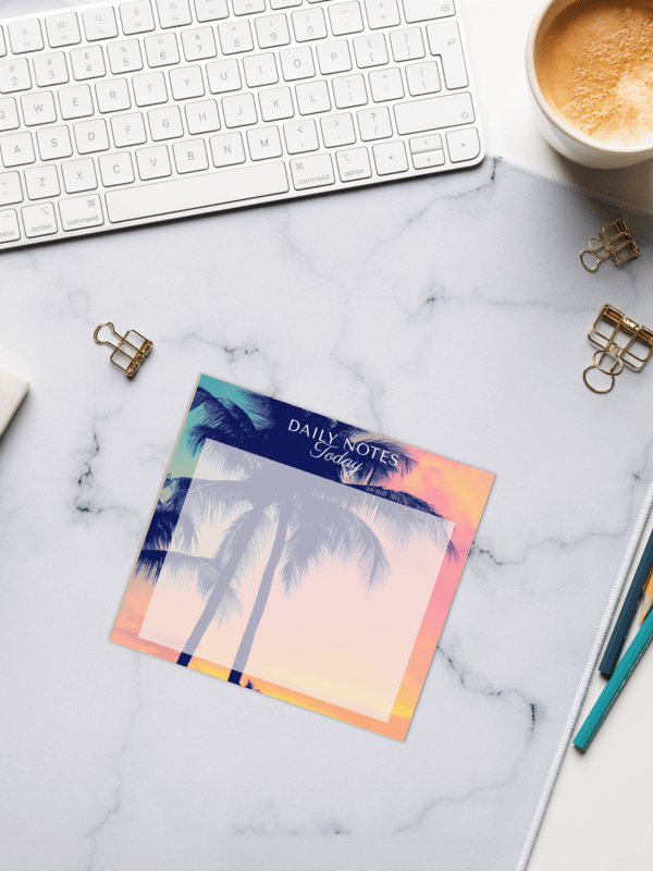 Daily Notes Tropical Sunrise Silhouette Notepad product image (2)