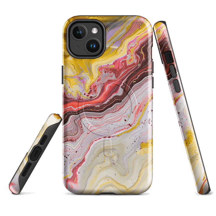 Colorful Red Marble iPhone Case, Tough Magnetic Cases, Stylish iPhone Protection, Unique Gift for iPhone Lovers, MagSafe® iPhone Tough Case, MagSafe® iPhone® Tough Case, iPhone 14, iPhone 15, iPhone 1 product image (1)