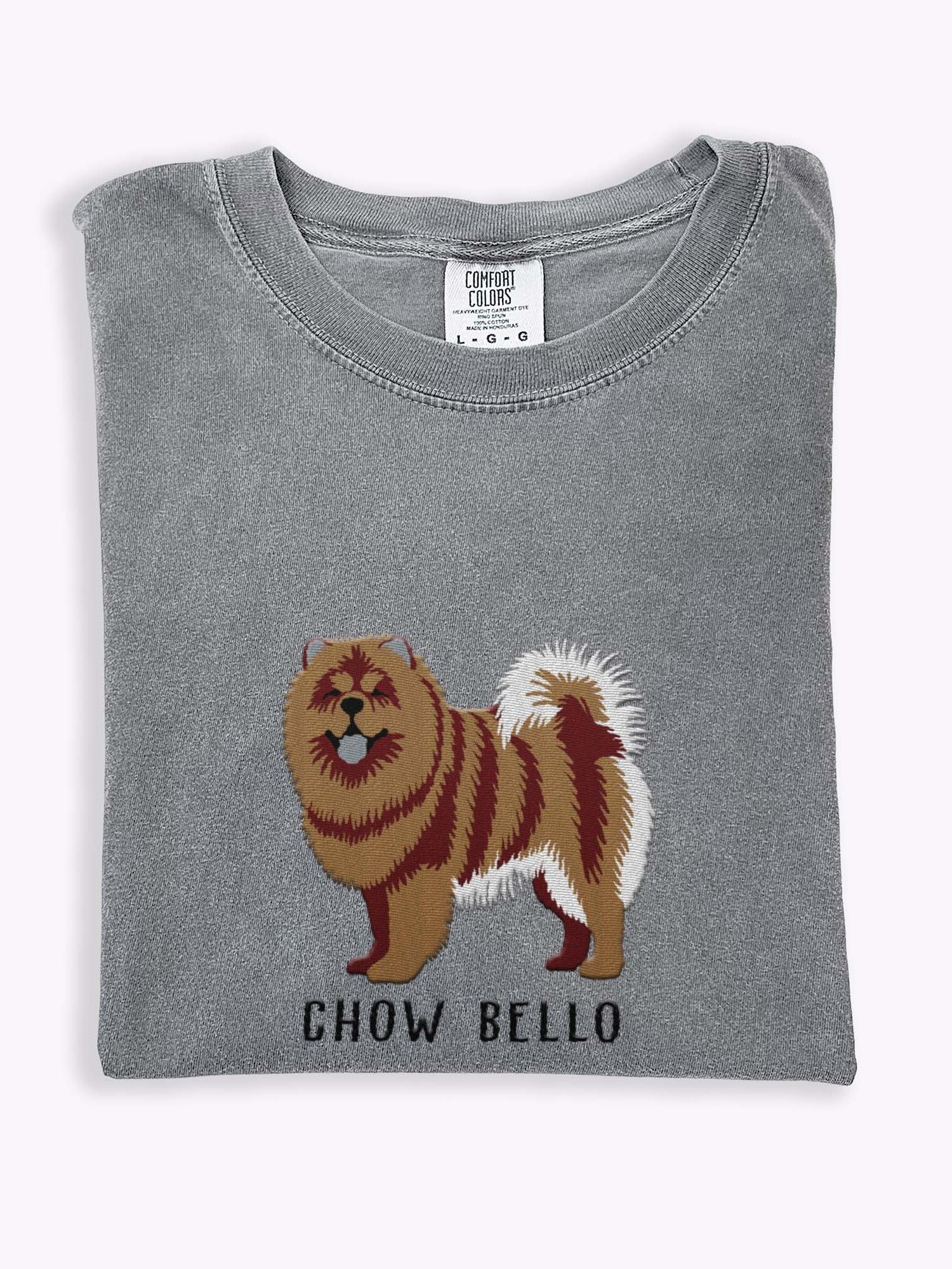 Chow Bello T-Shirt(Embroidered) of a Chow Chow(Brown) product image (1)