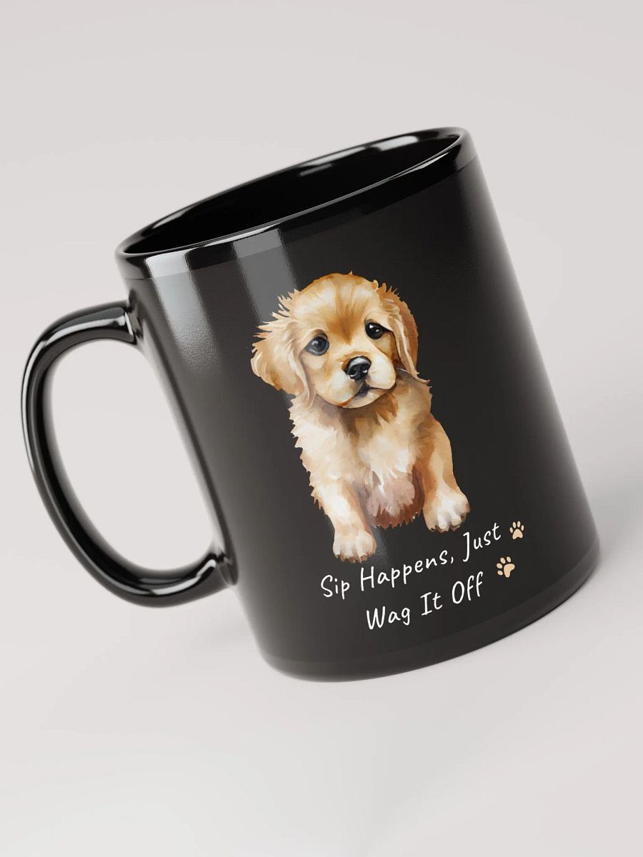 Sip Happens Black Glossy Mug product image (5)