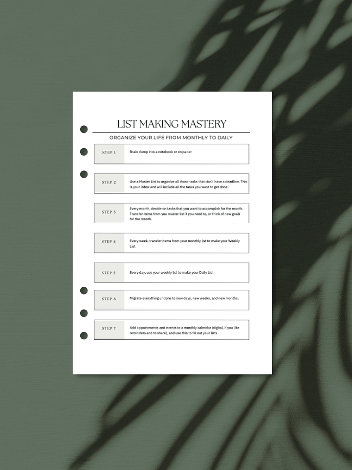List Making Mastery Guide | A5 Productivity Printable product image (1)