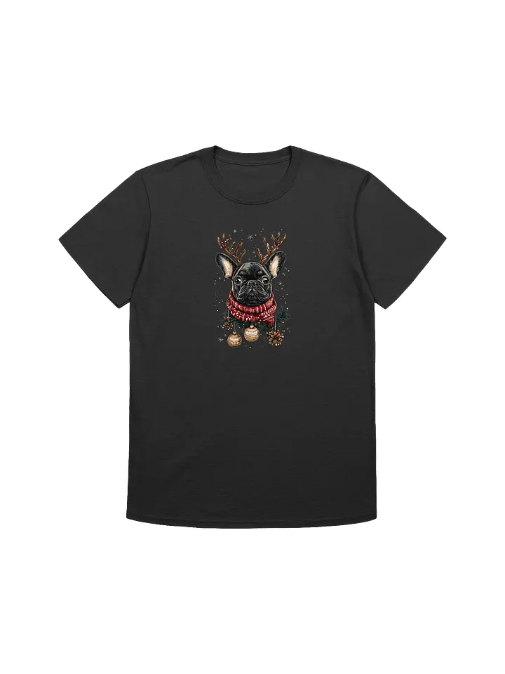 Reindeer Frenchie Unisex Funny Christmas T-Shirt product image (3)