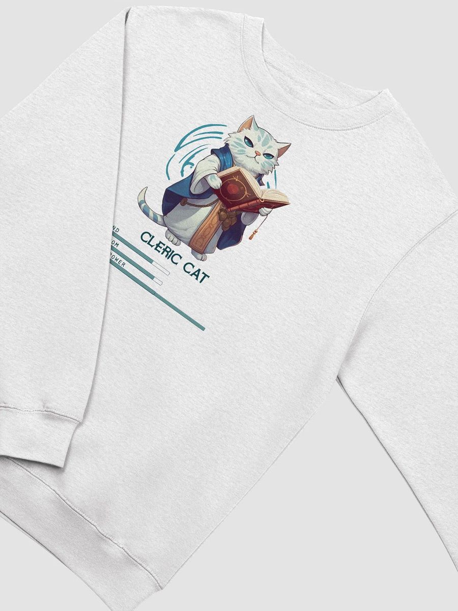 RPG Healer Cleric Cat Unisex Crewneck Sweatshirt for gamers and cat lovers product image (8)