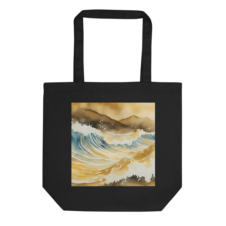 Blue and Golden Waves, Organic Cotton Twill Tote Bag product image (1)