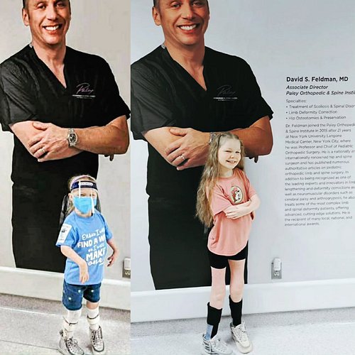 Look at the difference! @davidsfeldmanmd on the wall is another growth chart for Ana. 🤪 2021 to 2025 💪