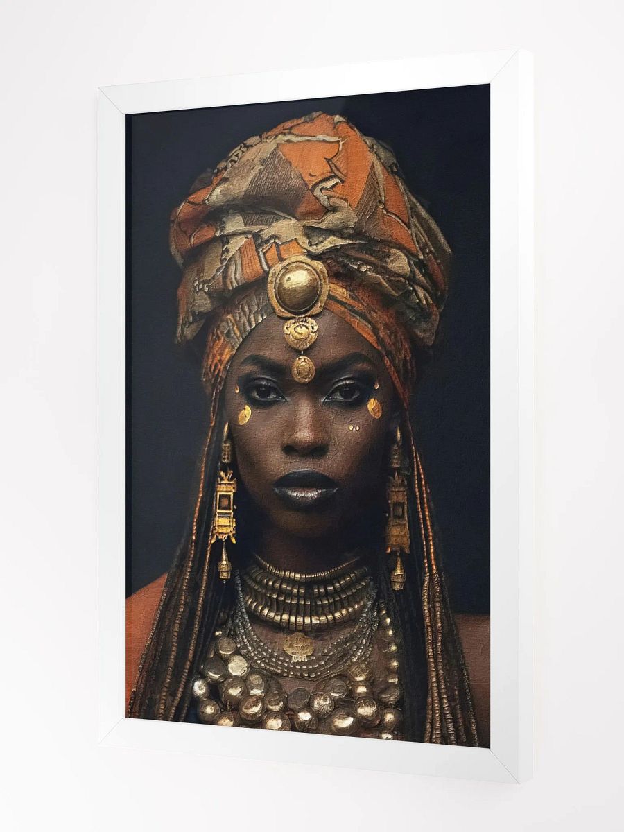 African Woman in Traditional Head Dress, Bronze Jewelry Poster Print, Framed product image (3)
