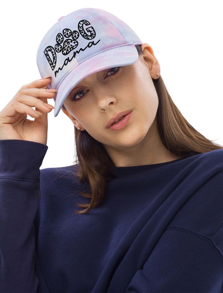 Leopard Print Dog Mama Tie-Dye Hat(Embroidered) | Cute Leopard Print Hat for Dog Moms product image (1)