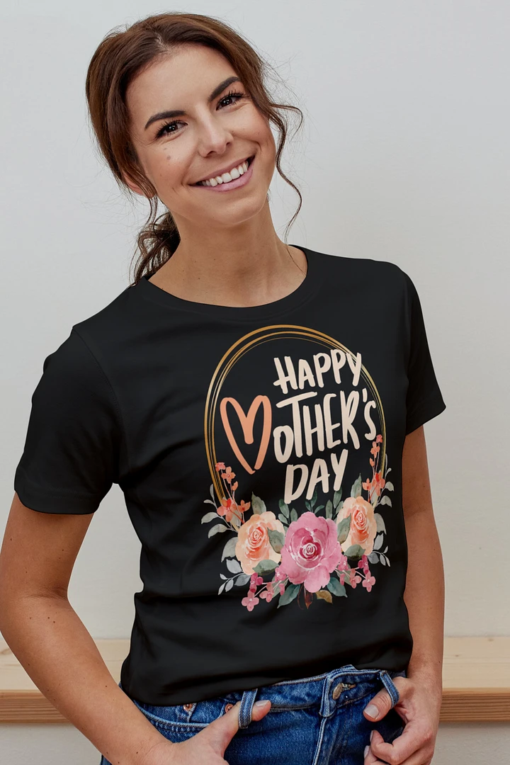 Mothers Day Floral Wreath Happy Mothers Day T-Shirt product image (1)