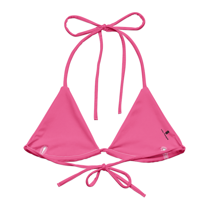 Flamingo Pink Solid Color String Bikini Top product image (2)