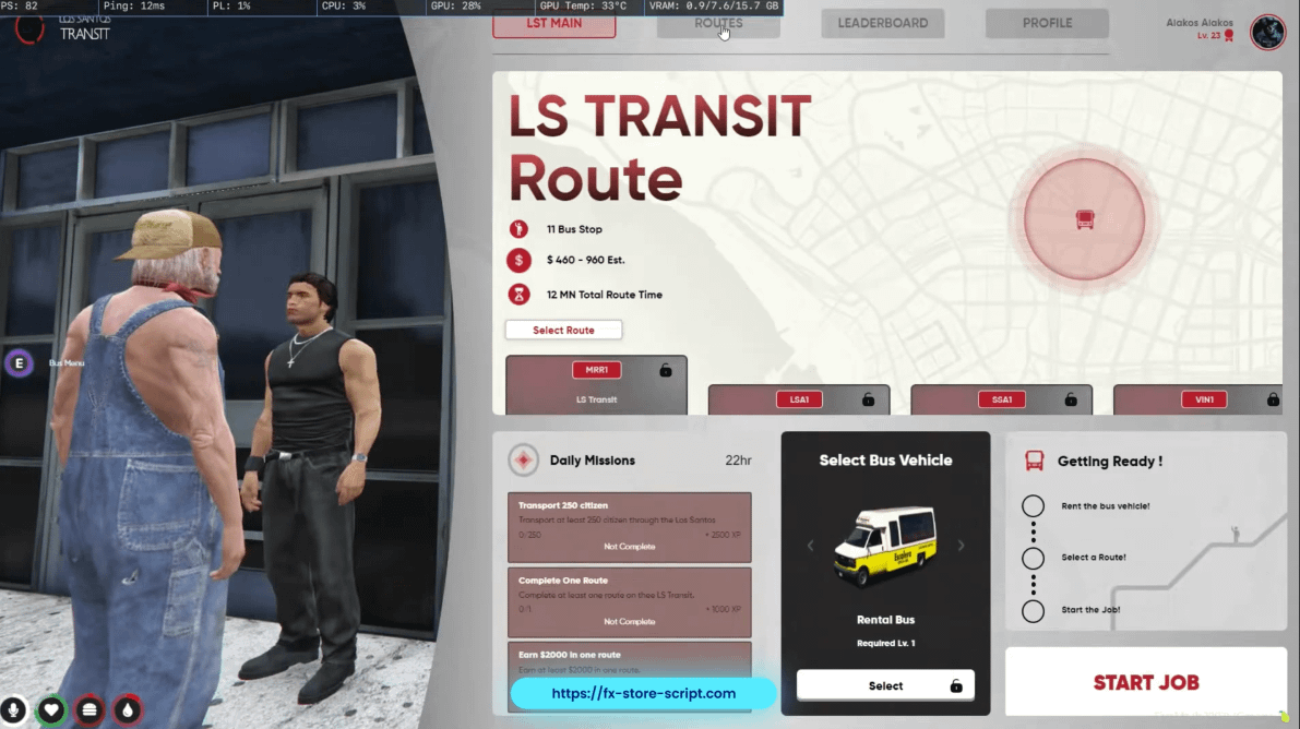 FIVEM ADVANCED BUS JOB [ Level Up / Rank ] [ QB / ESX ] product image (1)