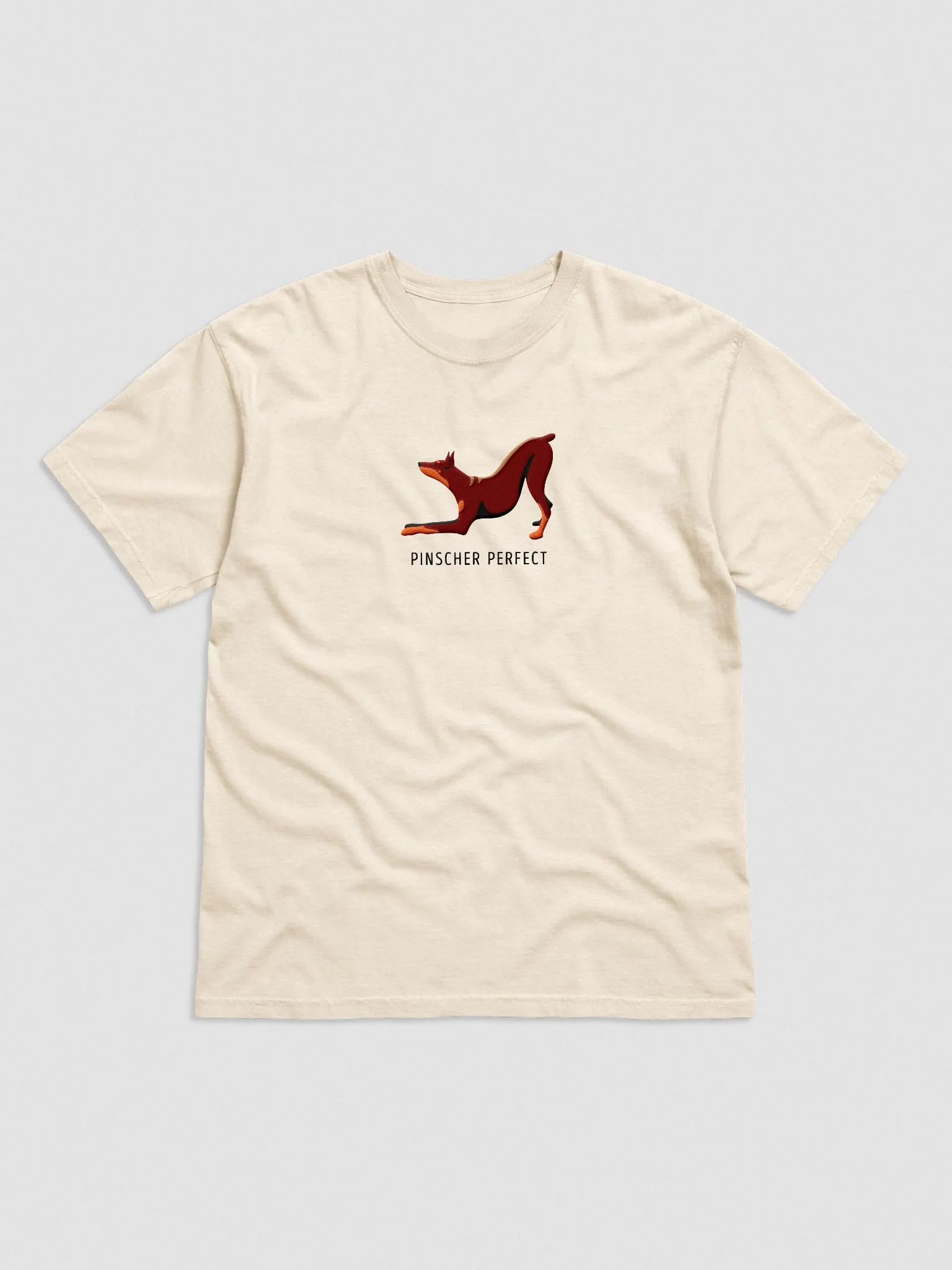 Pinscher Perfect T-Shirt(Embroidered) of a Doberman Pinscher(Red) product image (4)