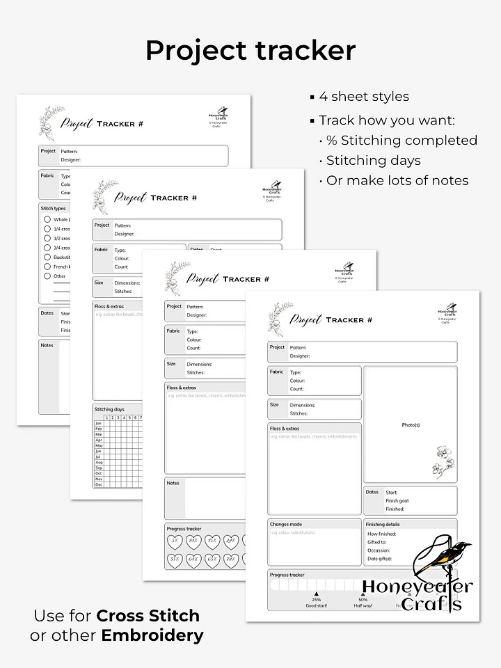 Minimalist Cross Stitch Planner PDF product image (2)