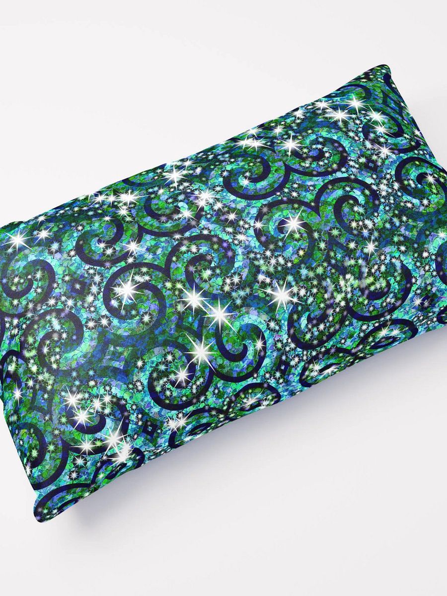 Blue Green Sparkle Swirl Throw Pillow product image (10)