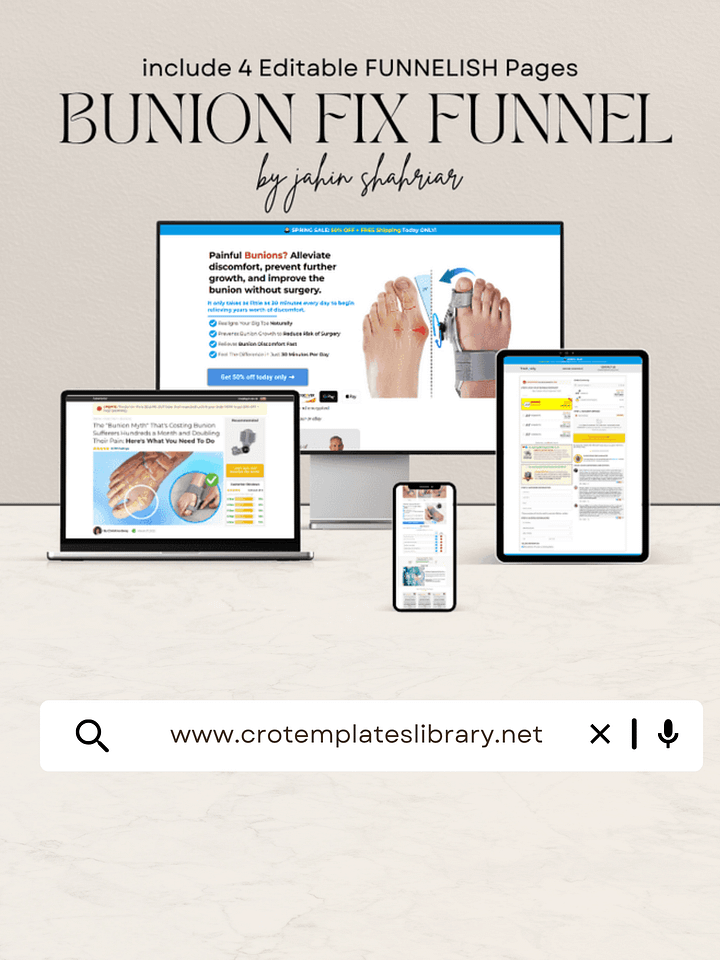 Bunion Fix Funnelish Template (4 Editable Treatmedy Funnelish Templates) product image (1)