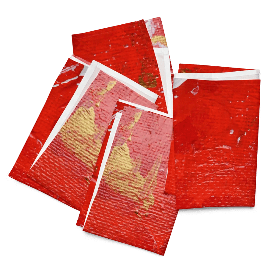 Red, Gold and White Cloth Napkins (Set of 4) product image (4)