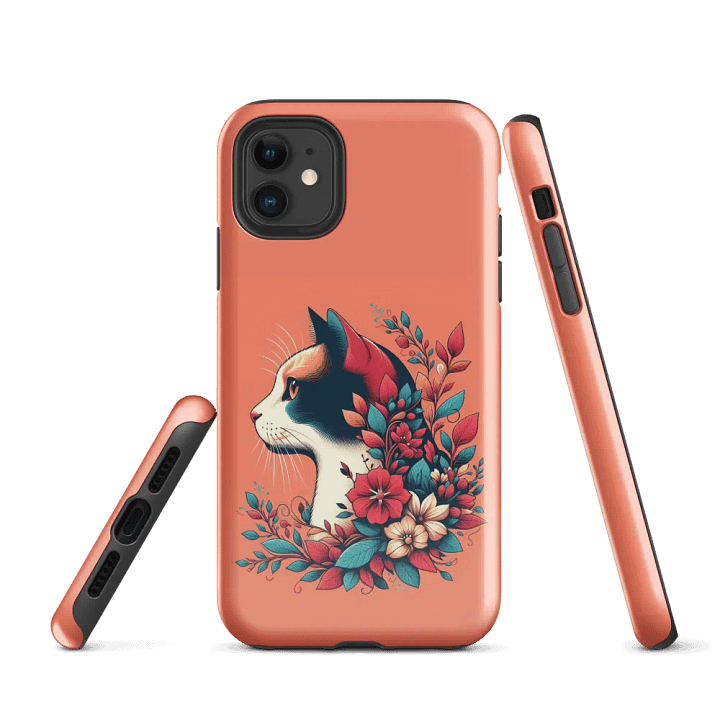 Floral Feline Calico Cat iPhone® Tough Case product image (1)