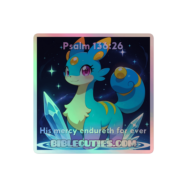 Bible Cuties Tina - His mercy endureth forever Holographic Sticker product image (2)