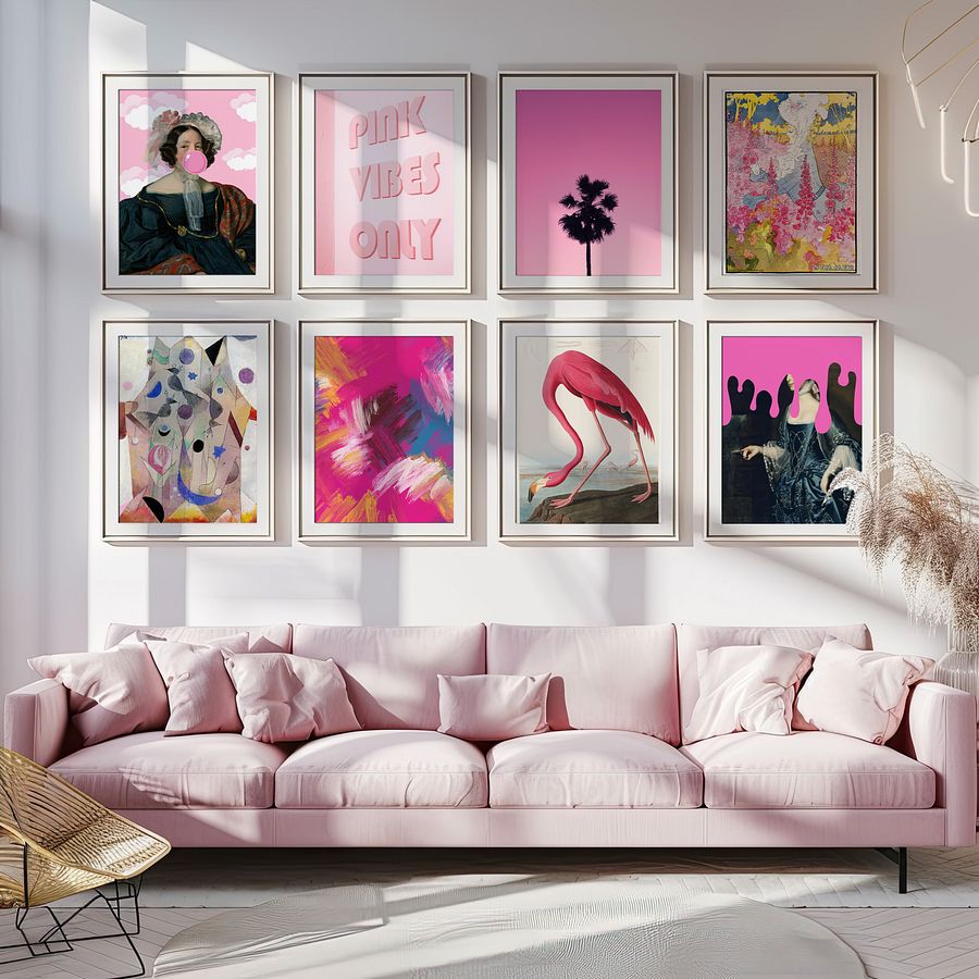 Maximalist Pink Bubblegum Gallery Wall Set of 11 DIGITAL Prints product image (3)