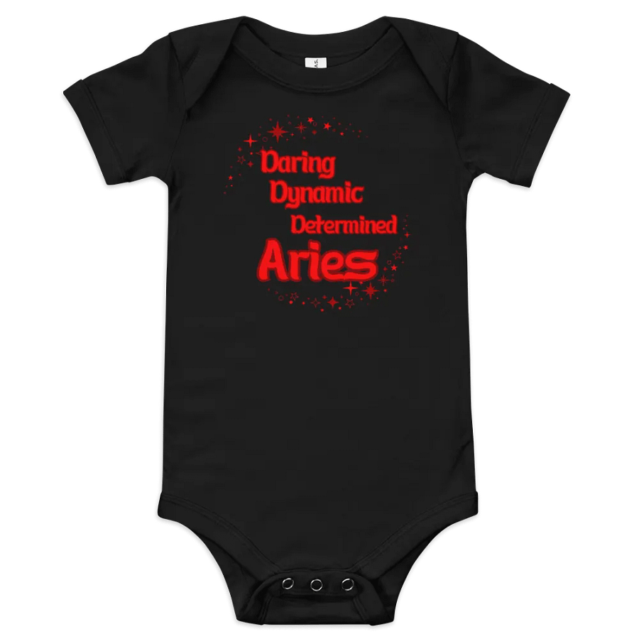 Aries 2025, Daring (words only), Black Baby Onesie product image (1)