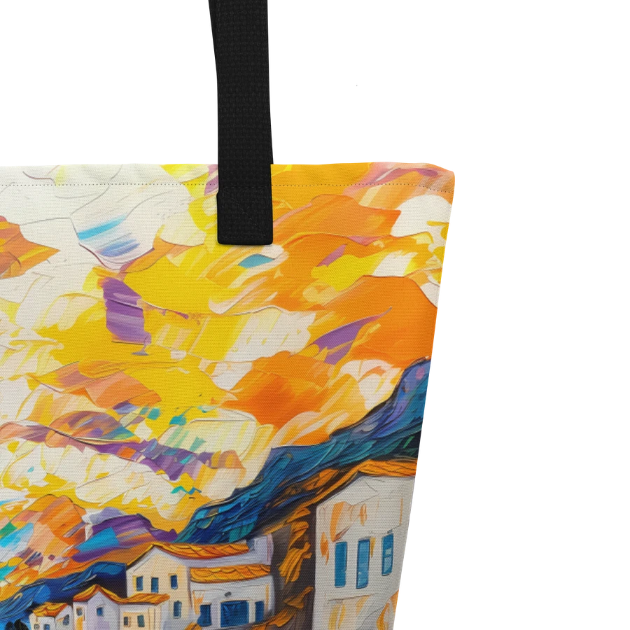 Tote Bag: Mediterranean Life Vibes Ocean Seaside Sunset Fashion Art Style Design product image (5)