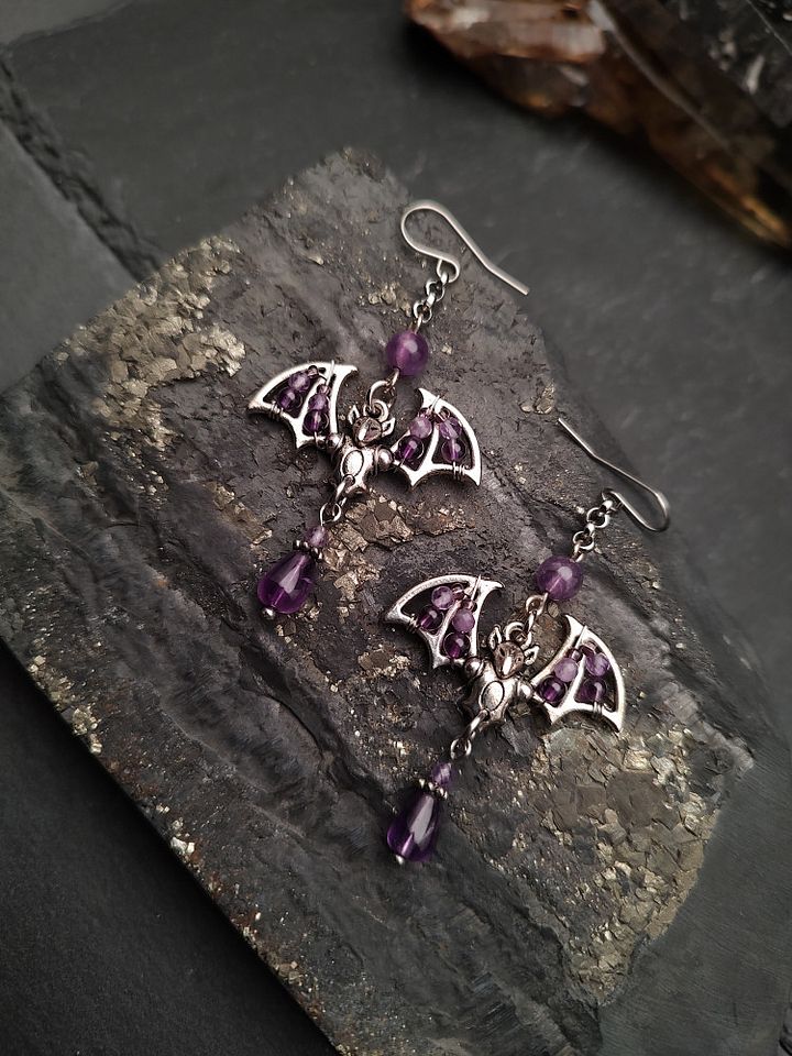 Earrings Bats - Amethyst Shadows product image (1)
