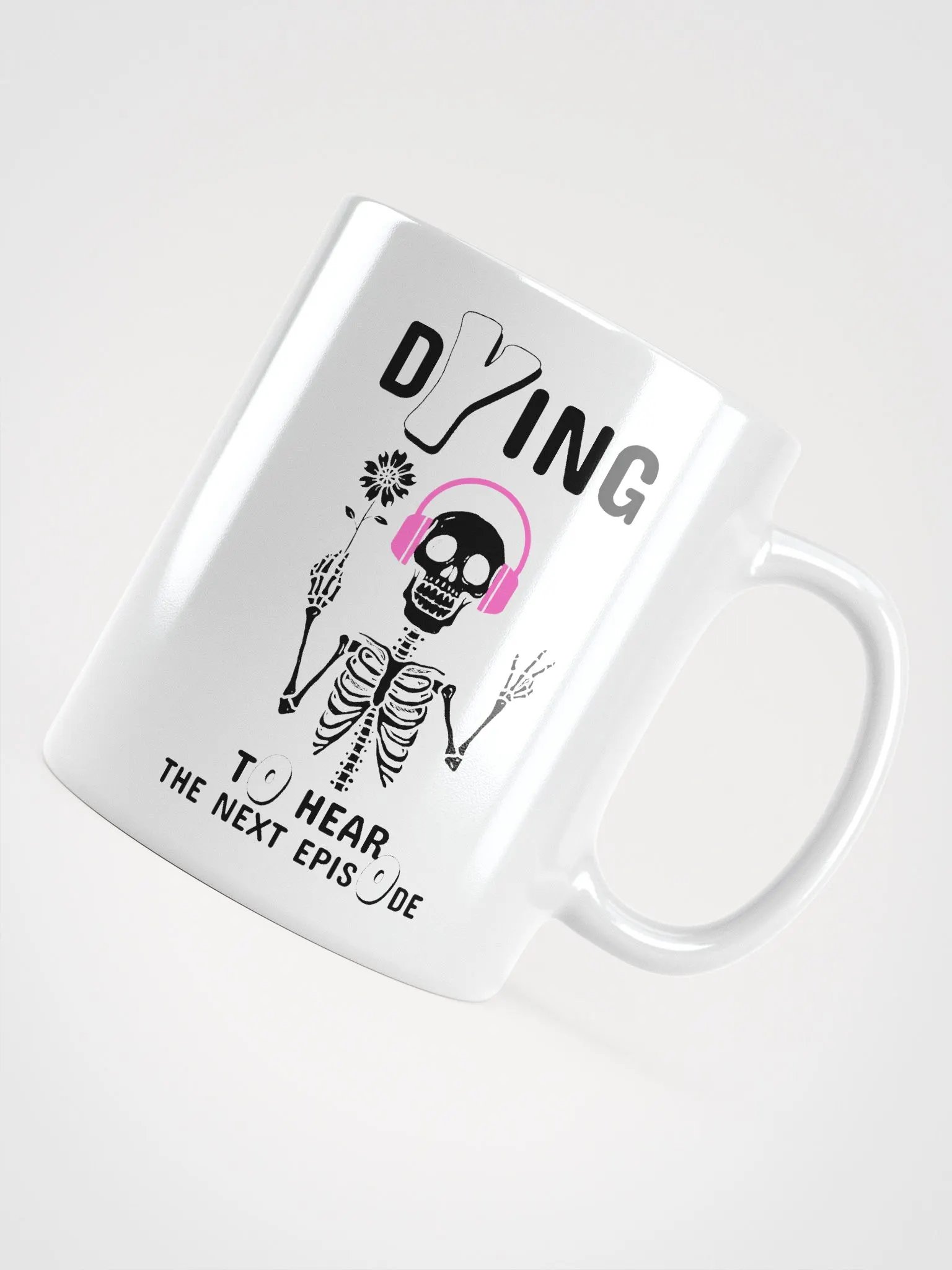 Skeleton Listening To A True Crime Podcast Coffee Mug product image (5)