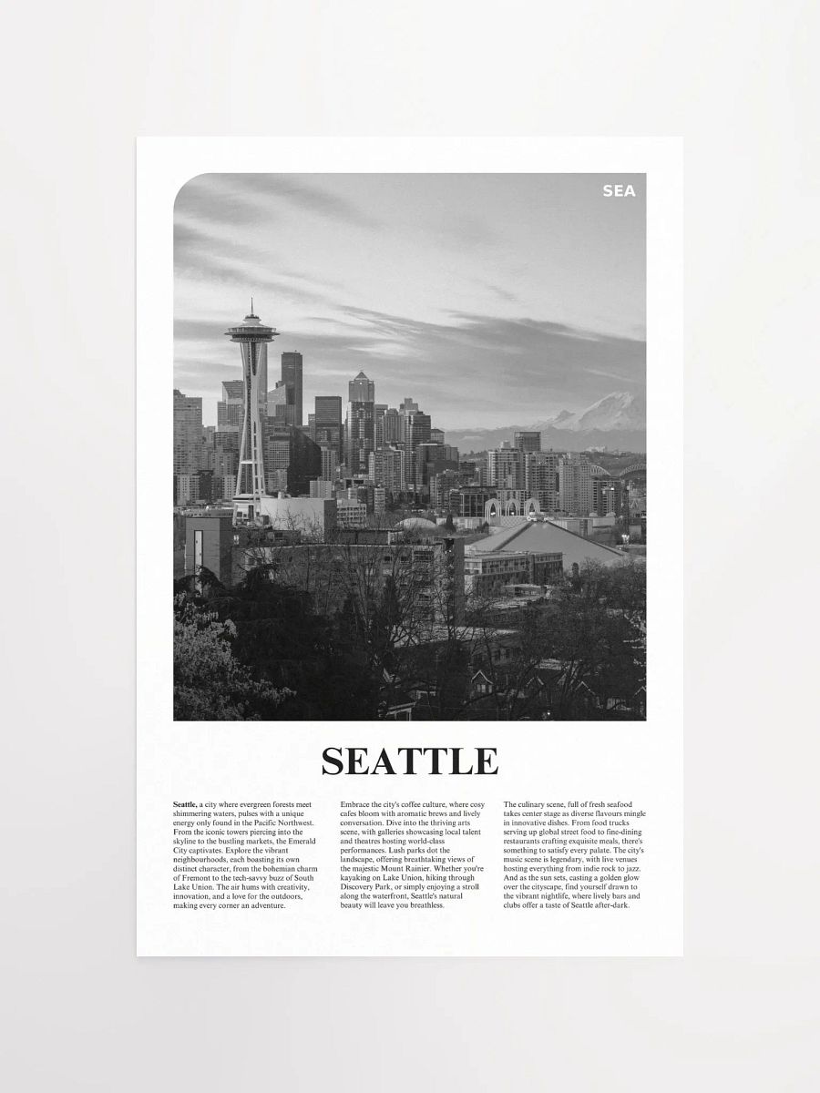 Seattle 01 Newspaper Poster product image (5)