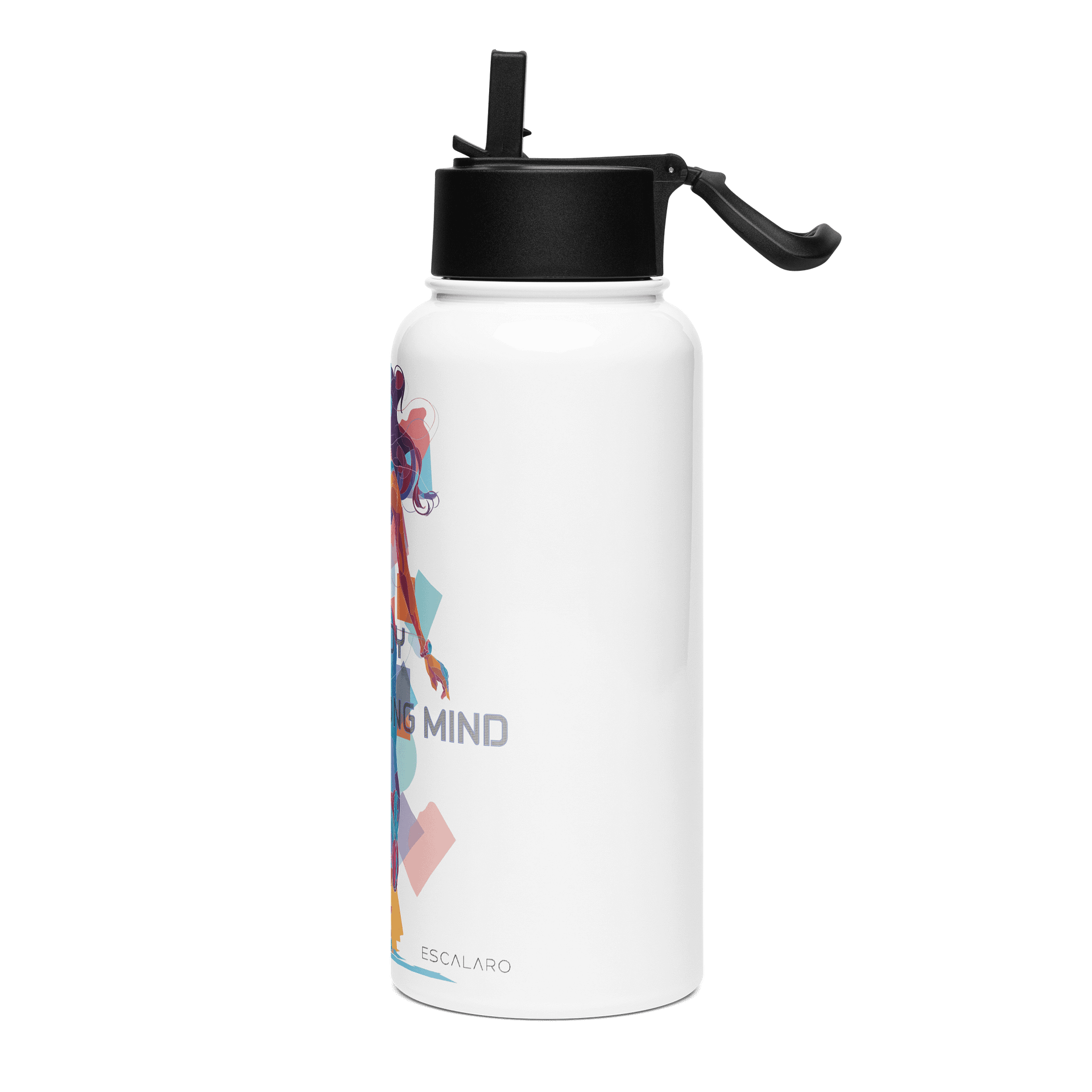 “Strong Body Strong Mind” Motivational Water Bottle – 32 oz Double-Walled Stainless Steel Gym Bottle with Straw, Insulated Fitness Water Bottle product image (3)