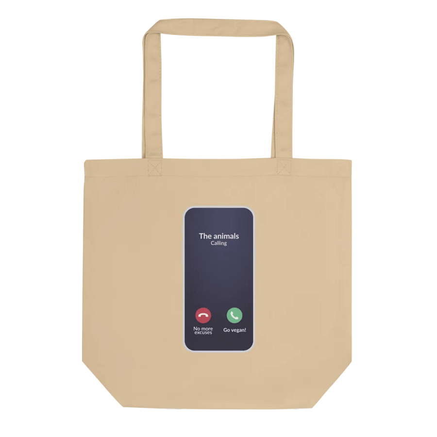 “No More Excuses, Go Vegan” Organic Tote Bag product image (3)