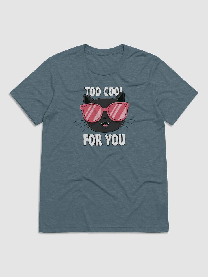 Funny Too Cool for You Black Cat T-Shirt with Pink Sunglasses - Cute Graphic Tee product image (2)