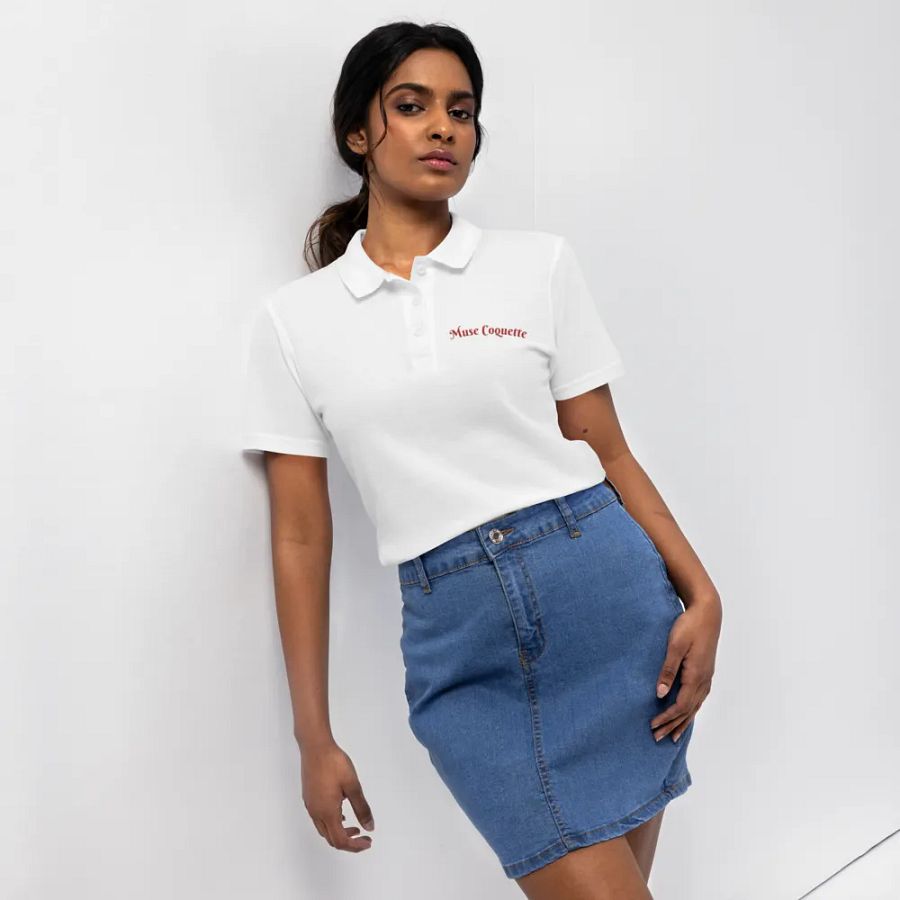 Women's Pique Polo Shirt (red) product image (4)