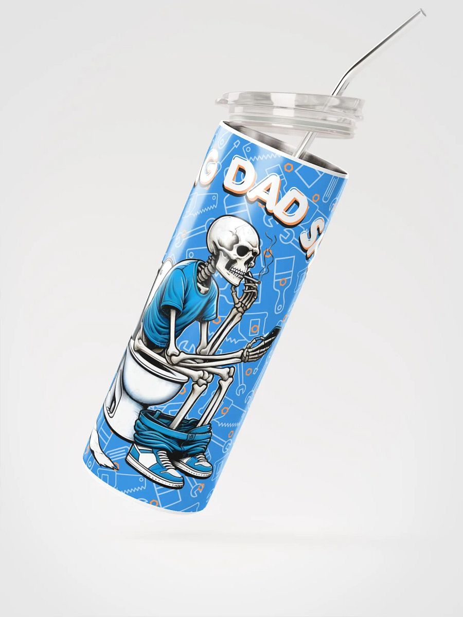 Doing Dad Shit Tumbler – Funny Skeleton on Toilet Design – Humorous Dad Gift product image (4)