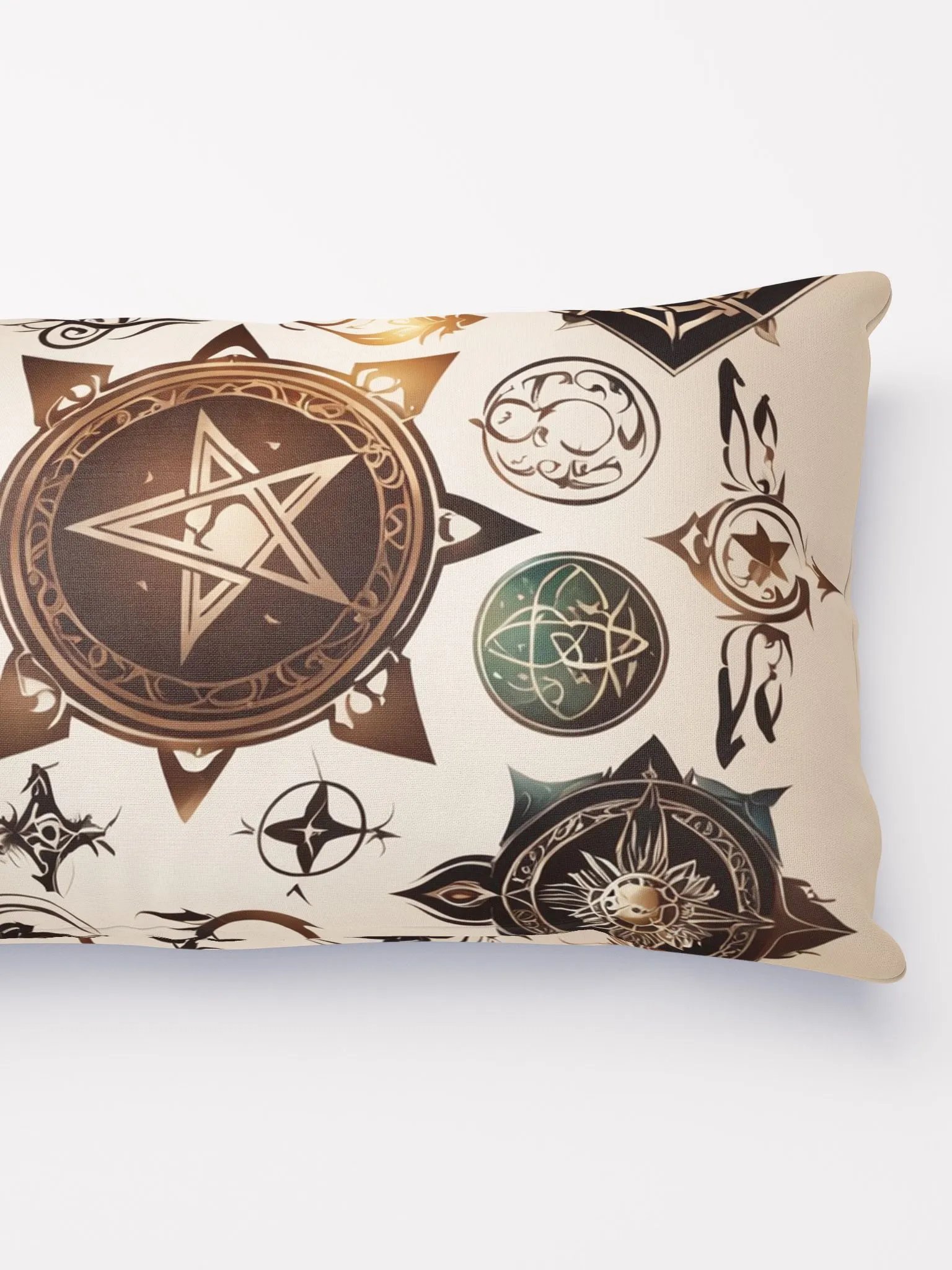 Brown and Gold Symbology Cushion product image (2)