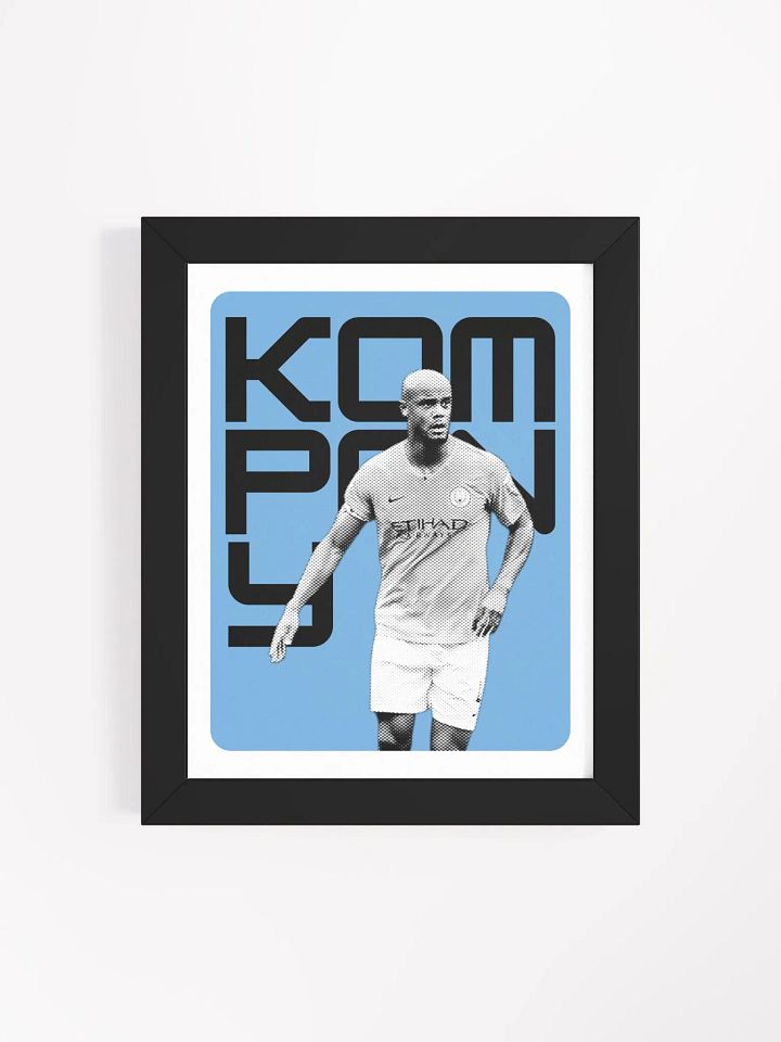 Vincent Kompany BW Manchester City Name Art Framed Print product image (1)