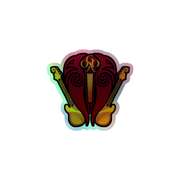 | Holographic Sticker | Old Gods Crest | Sunset - Red&Gold | product image (1)