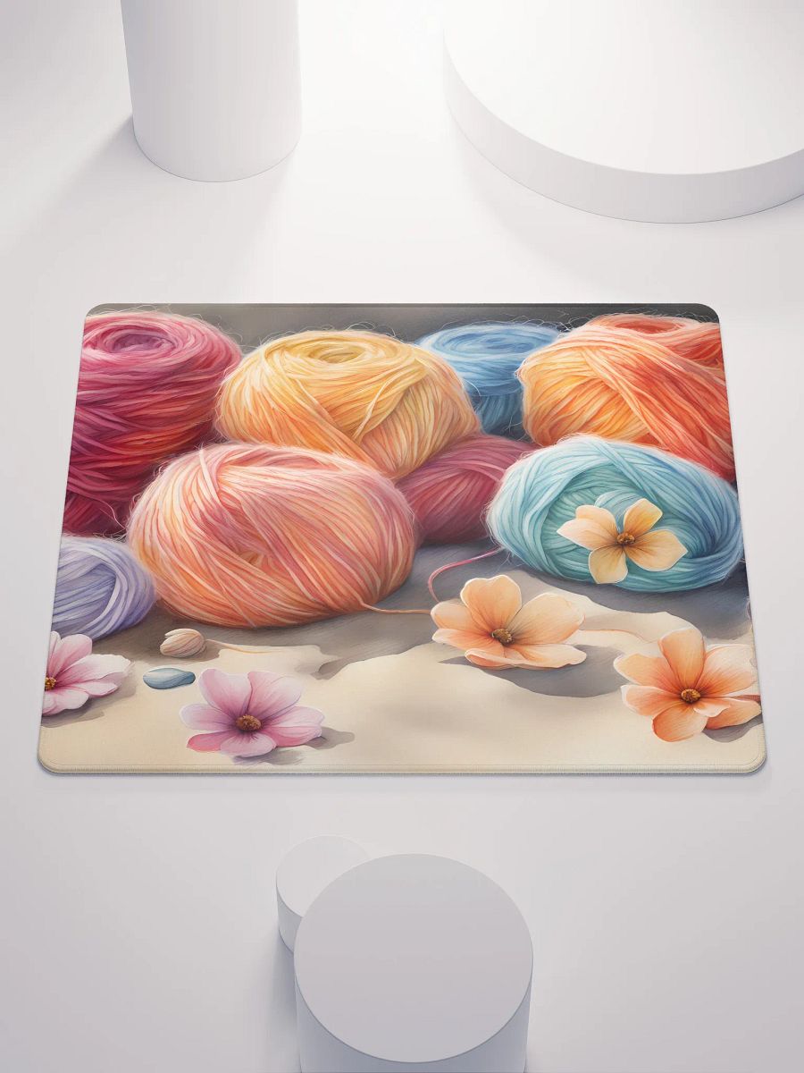 A Pile of Colorful Yarn in Sand, Gaming Mouse Pad, 2 Sizes product image (2)