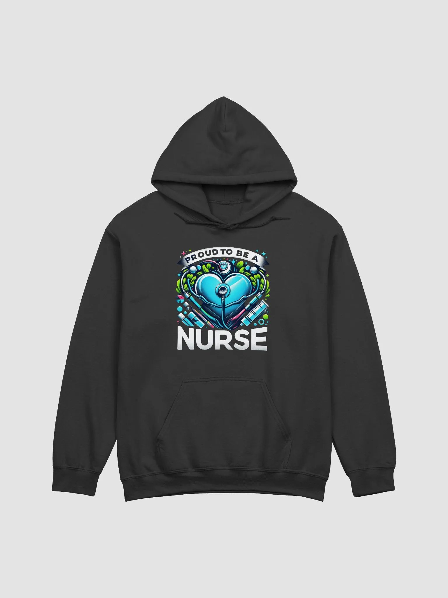 Stethoscope Heart, Proud Nurse Heartbeat Hoodie product image (2)