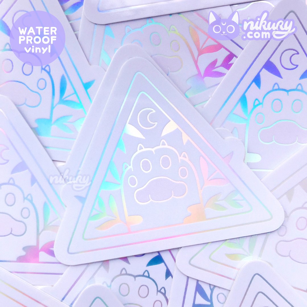 White Holo Witchy Cat Paw Sticker product image (2)