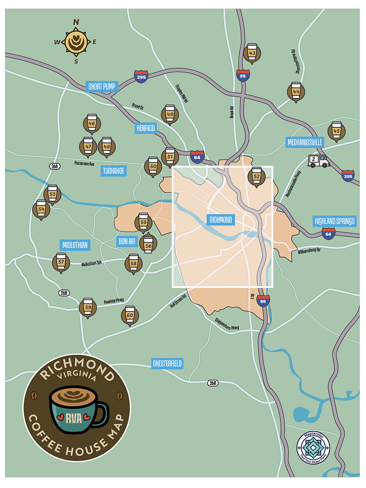 Richmond 2025 Coffee House Map - Instant Digital Download product image (2)