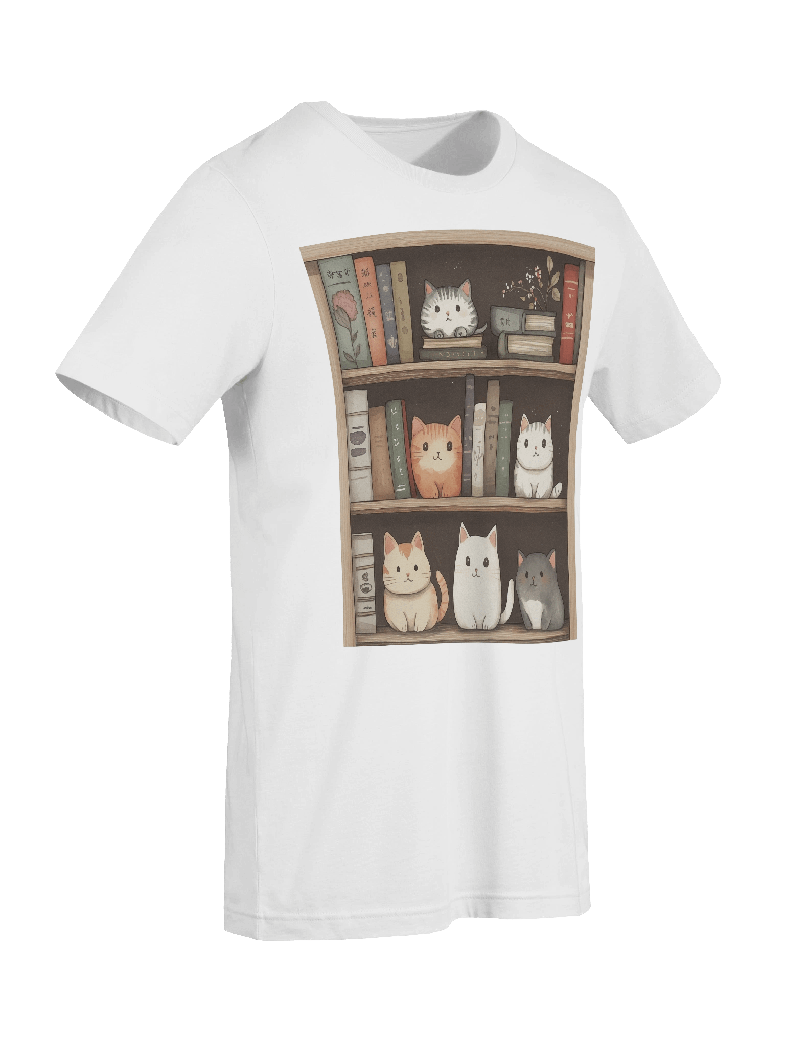 Cat Tales Bookshelf T-Shirt product image (105)